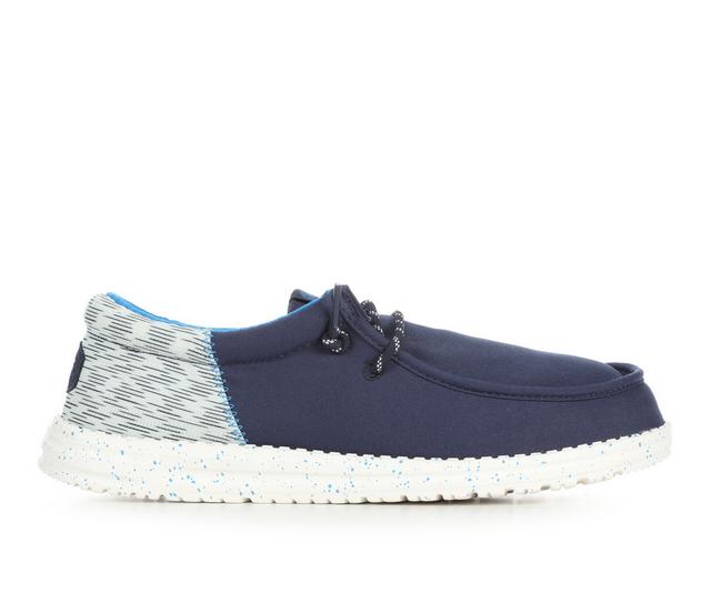 Men's HEYDUDE Wally Funk Jersey Jacquard Boat Shoes in Peacoast Blue color