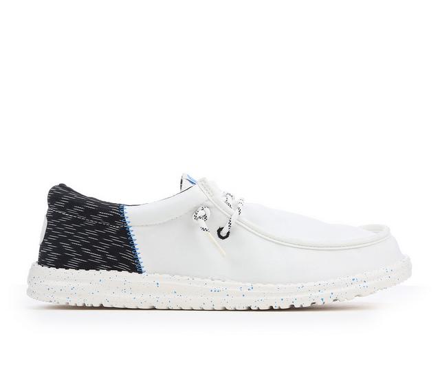 Men's HEYDUDE Wally Funk Jersey Jacquard Boat Shoes in White/Multi color