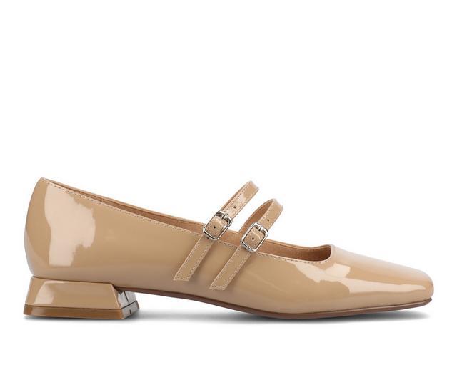 Women's Journee Collection Gredah Mary Jane shoes in Nude Patent color