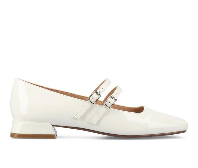 Women's Journee Collection Gredah Mary Jane shoes in White Patent color