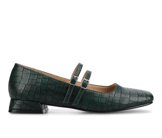 Women's Journee Collection Gredah Mary Jane shoes in Coco-Green color