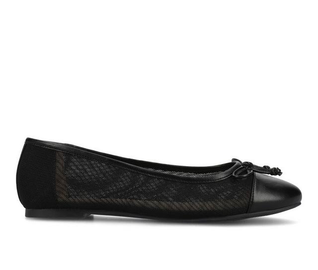 Women's Journee Collection Kaiah Flats in Black Mesh color