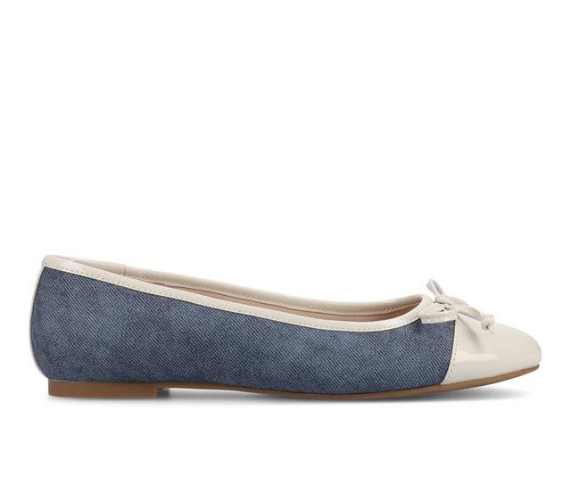Women's Journee Collection Kaiah Flats in Blue color