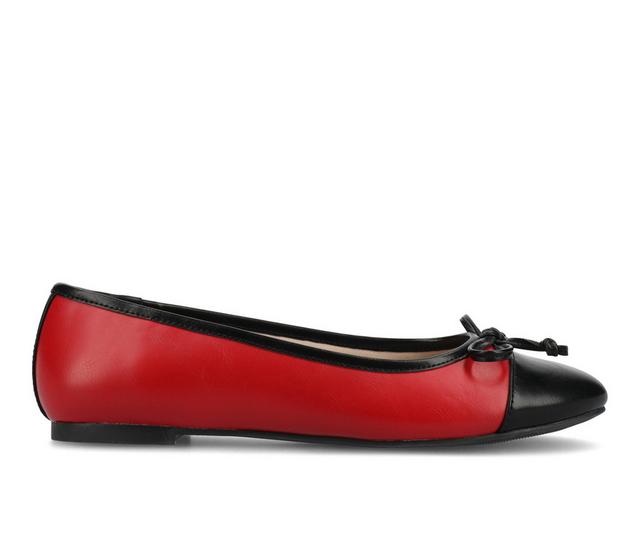 Women's Journee Collection Kaiah Flats in Red color