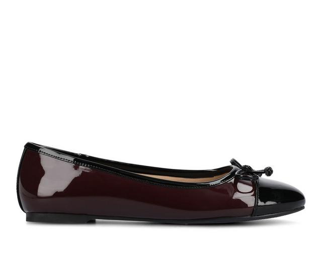 Women's Journee Collection Kaiah Flats in Patent/Oxblood color