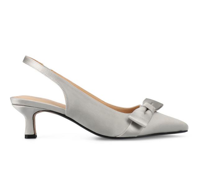 Women's Journee Collection Paloma Pumps in Satin/Silver color
