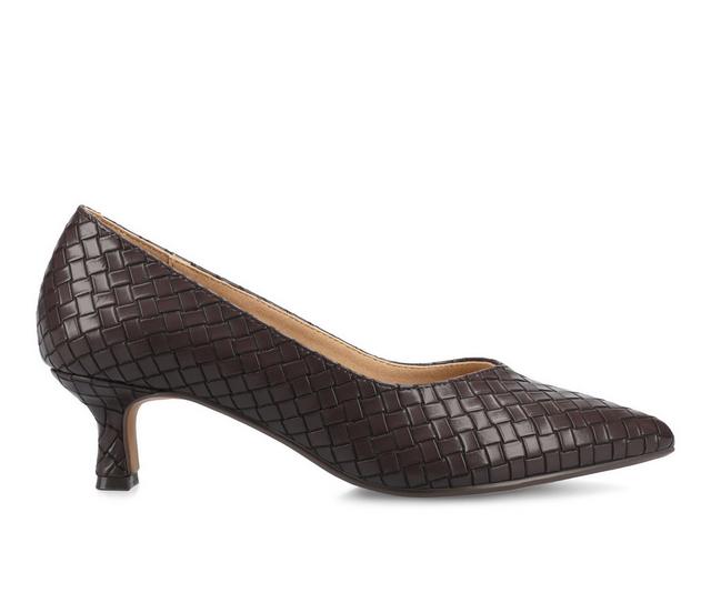 Women's Journee Collection Pammie Pumps in Chocolate Woven color