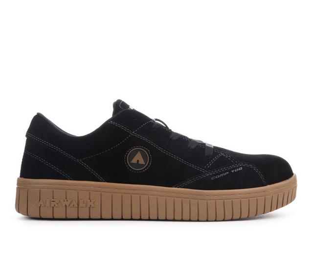 Men's Air Walk Camino CT Work Shoes in Black Gum color