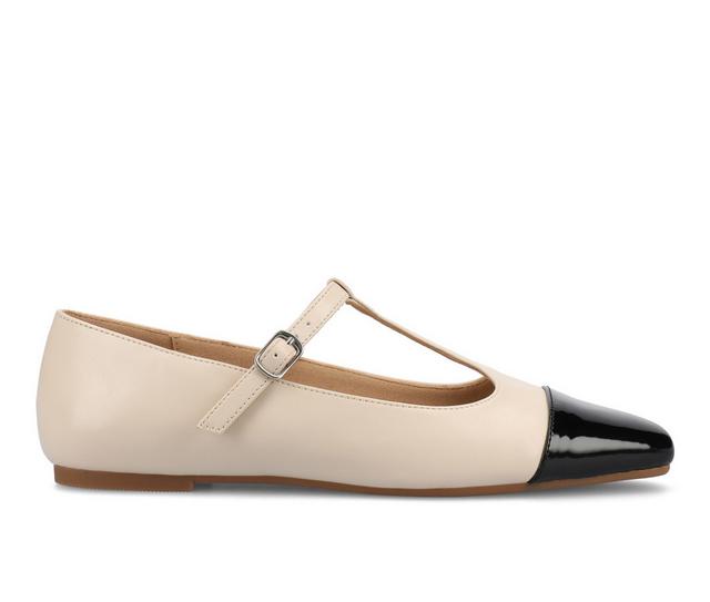 Women's Journee Collection Theah Mary Jane Flats in Bone color