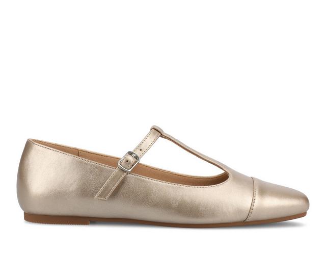 Women's Journee Collection Theah Mary Jane Flats in Champagne color