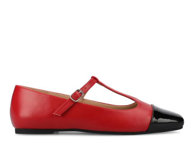 Women's Journee Collection Theah Mary Jane Flats in Red color