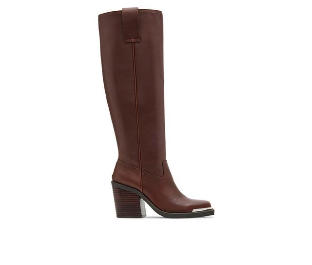 Women's Madden Girl Dollee Knee High Boots in Cognac color