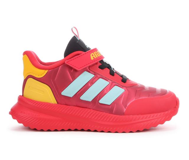 Boys' Adidas X_Plrpath Iron Man El C Boys Running Shoes in Red/Aqua/Gld color