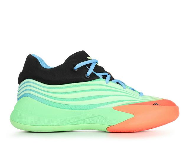 Boys' Adidas Big Kid Dame X Juniors Basketball Shoes in Lime/Orng/Blk color
