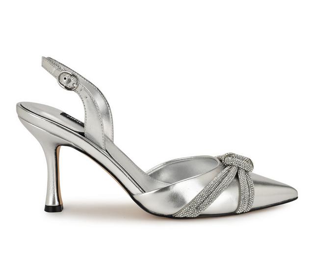 Women's Nine West Deby Pumps in Silver color