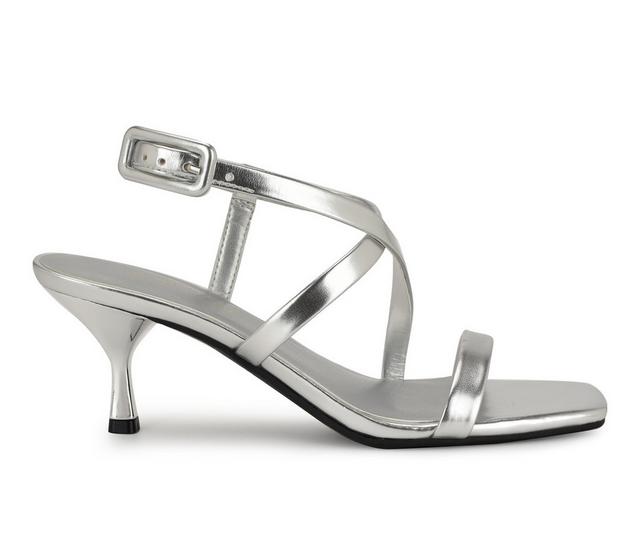 Women's Nine West Hinell Dress Sandals in Silver color