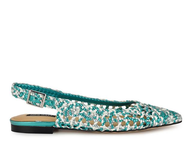 Women's Nine West Soel Flats in Green Multi color