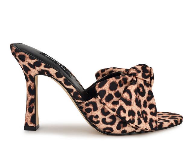 Women's Nine West Trina Dress Sandals in Leopard Satin color