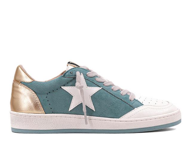 Women's Shu Shop Paz Sneakers in Aqua suede color
