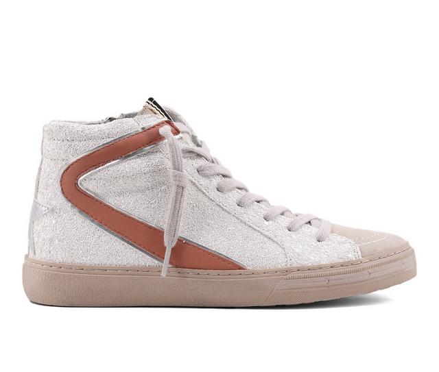 Women's Shu Shop Rooney High-Top Sneakers in White glitter color