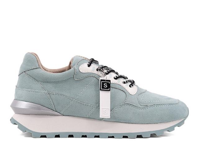 Women's Shu Shop Phoebe Sneakers in Aqua suede color