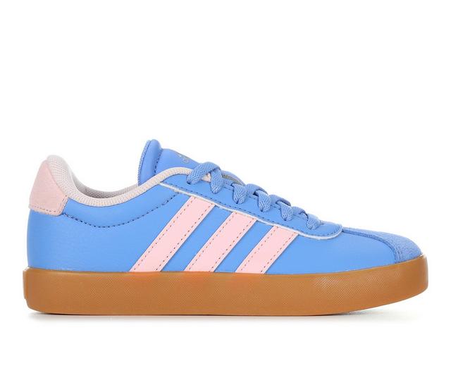 Girls' Adidas Little Kid & Big Kid VL Court 3.0 Suede Sneakers in Blu/Pnk/Gum color