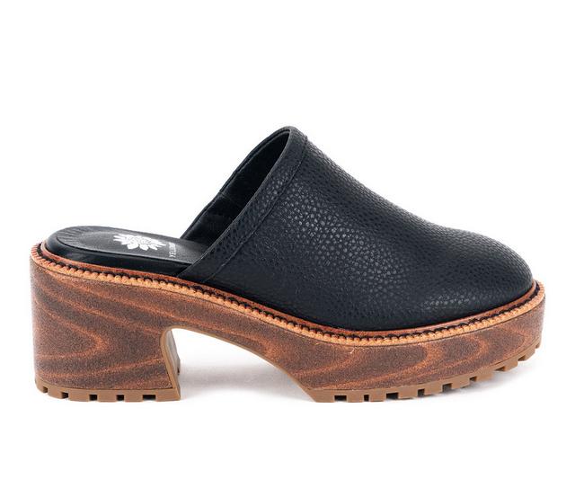 Women's Yellow Box Baylor Platform Clogs in Black color