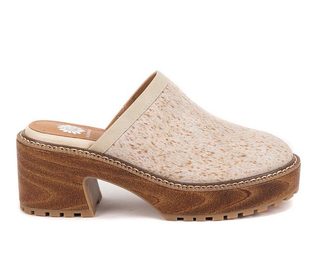 Women's Yellow Box Baylor Platform Clogs in Bone color