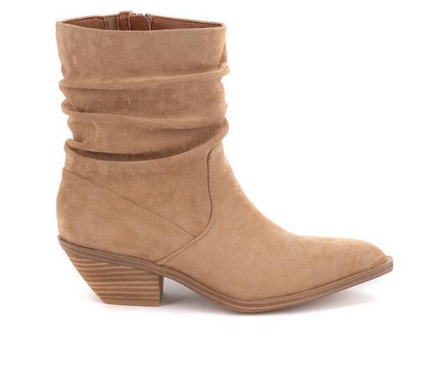 Women's Yellow Box Caralia Booties in Sand color