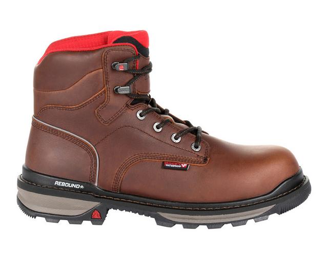 Men's Rocky Rams Horn Work Boots in Brown color