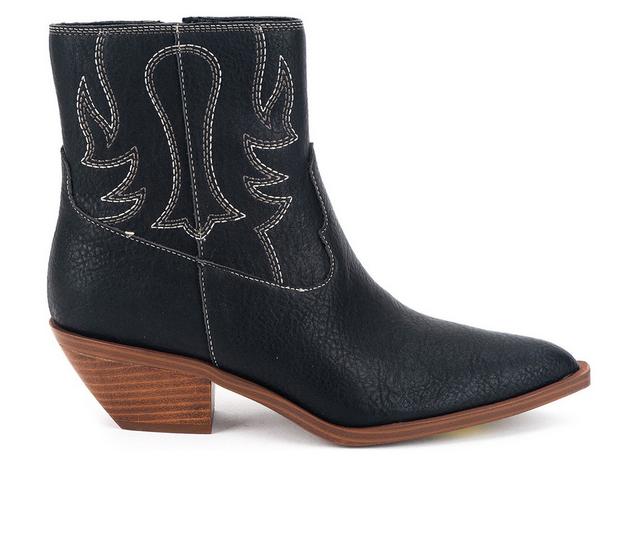 Women's Yellow Box Clifton Booties in Black color