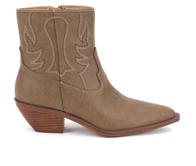 Women's Yellow Box Clifton Booties in Taupe color