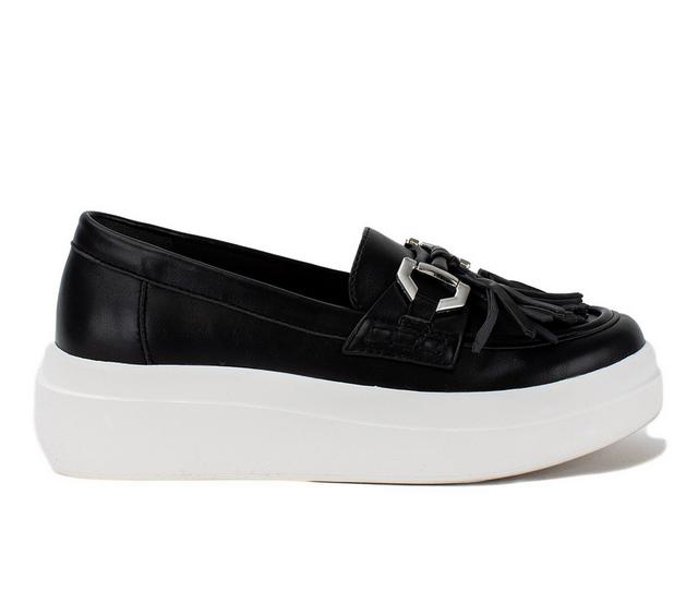 Women's Yellow Box Erina Loafers in Black color