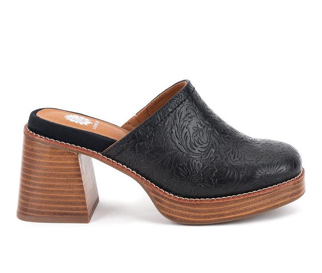 Women's Yellow Box Ivaria Platform Clogs in Black color