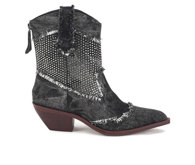 Women's Yellow Box Lagos Western Boots in Black color