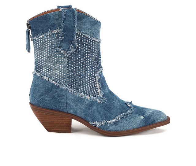 Women's Yellow Box Lagos Western Boots in Denim color