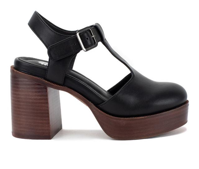 Women's Yellow Box Lubbock Maryjane Platform Clog in Black color