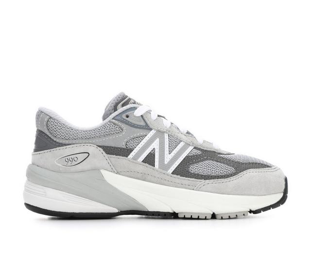Boys' New Balance Little Kid 990 V6 Made in USA Running Shoes in Grey/Silver color