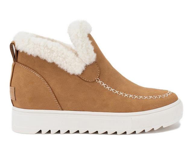 Women's Yellow Box Moritz Shearling Wedge Boots in Sand color