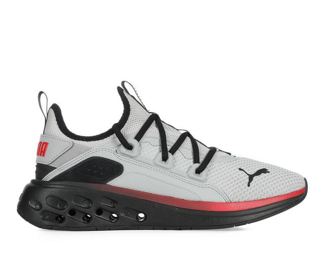 Men's Puma Softride Frequence Street Sneakers in Gry/Red/Blk color