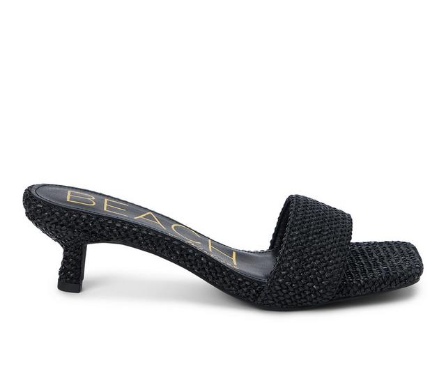 Women's Beach by Matisse Capricorn Kitten Heel Sandals in Black color