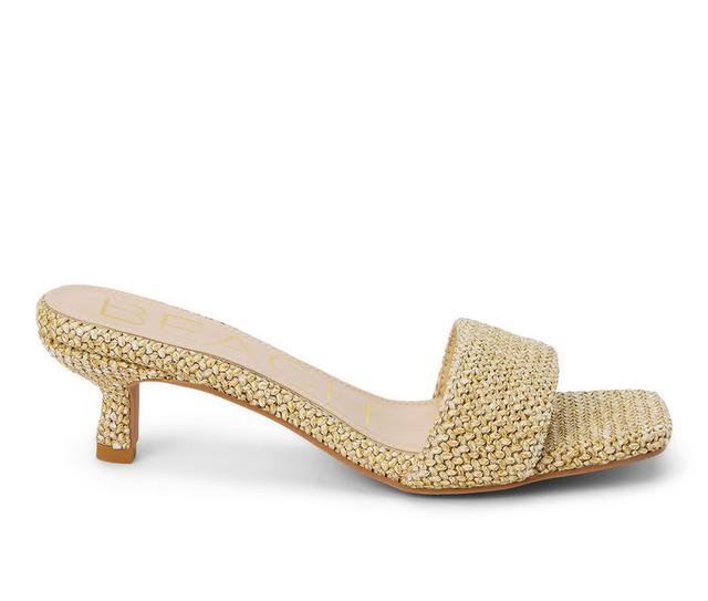 Women's Beach by Matisse Capricorn Kitten Heel Sandals in Natural color