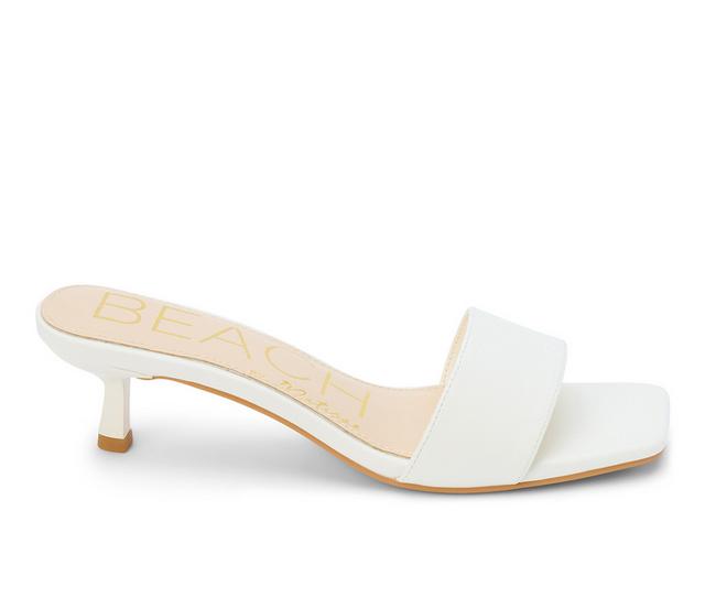 Women's Beach by Matisse Capricorn Kitten Heel Sandals in Ivory color