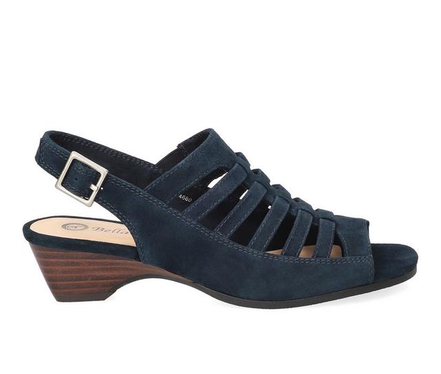 Women's Bella Vita Yakira Wedges in Navy Suede color