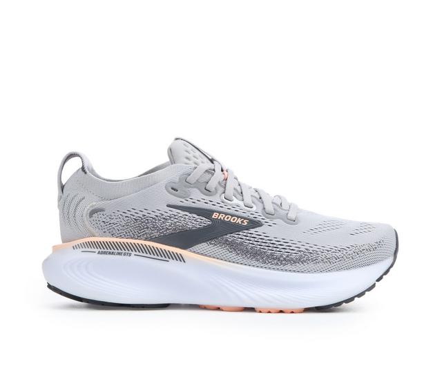 Women's Brooks Adrenaline GTS 25 Running Shoes in Grey/Coral color
