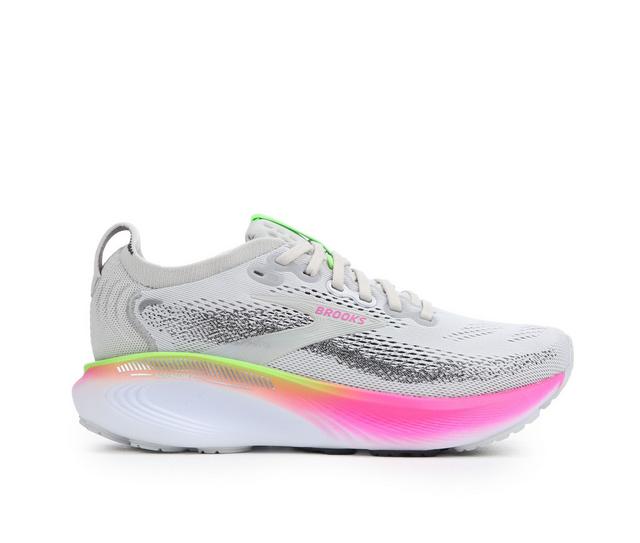 Women's Brooks Adrenaline GTS 25 Running Shoes in Oys/Pink/Green color