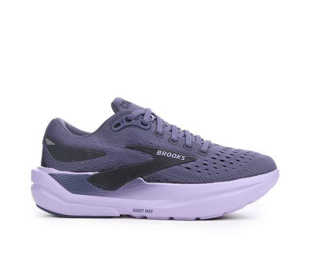 Women's Brooks Ghost Max 3 Running Shoes in Ebony/Purple color