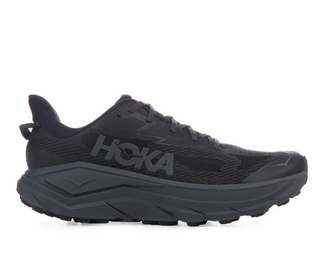 Men's Hoka Challenger 8 Trail Running Shoes in Black/Black color