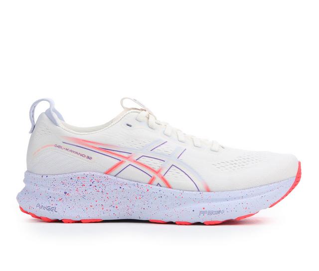 Women's ASICS Gel Kayano 32 Running Shoes in Cream/Edo color