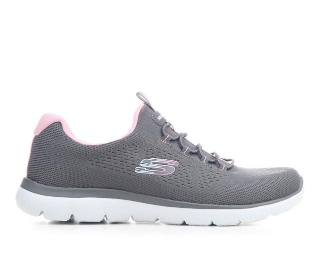 Women's Skechers 150282 Summits Radiant Flow Sneakers in Grey/Pink color